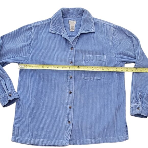 L.L.Bean Comfort Corduroy Shirt Jacket Shacket Cornflower Blue Size Medium - Picture 9 of 12